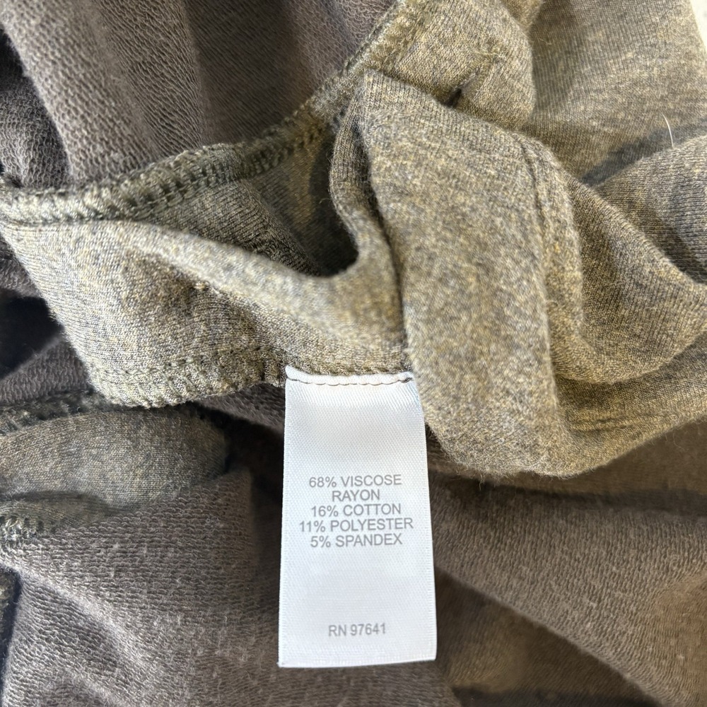J Jill Womens Knit Tunic Top Medium Army Green Buttons Stretch Minimal Capsule - Picture 6 of 7